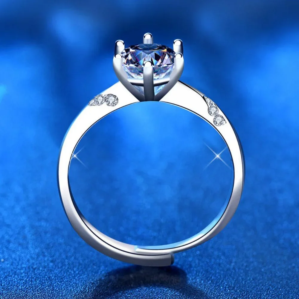 Certified 2ct. t.w. Diamond Moissanite Solitaire Ring NEW D - Picture 3 of 8